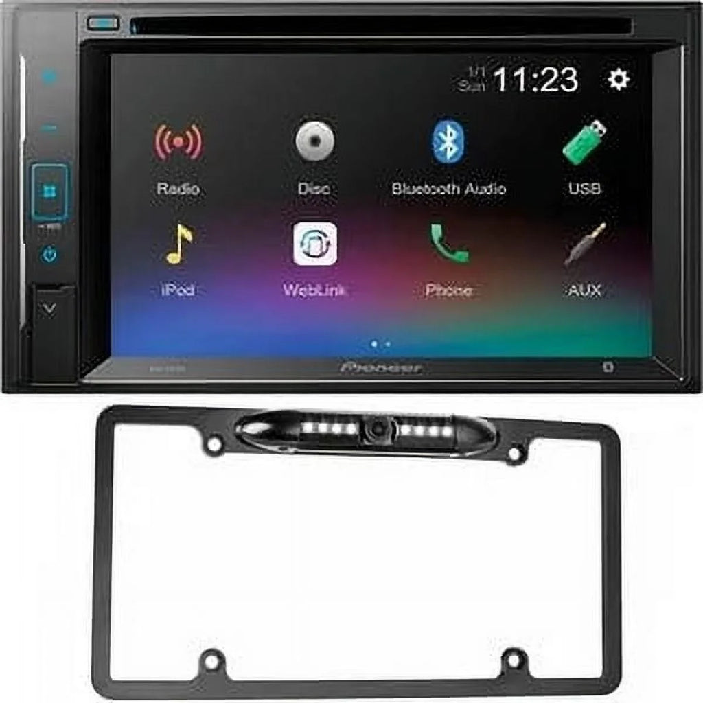 Plate Pioneer with AVH-241EX Camera DVD License Receiver Backup