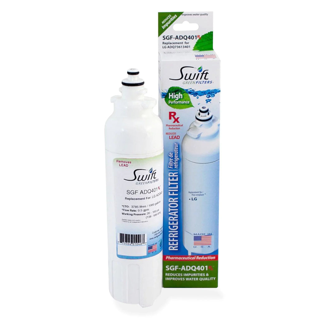 for Water of Rx LG Green Swift Filters(Pack Filters Refrigerators LT800P Pharmaceutical SGF-ADQ401 Replacement 2)