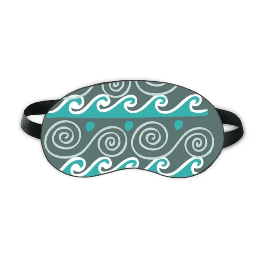 Night Shield Shade Blindfold Cover Ancient Sleep Eye Civilization Blue Mexico Wave Totems Soft