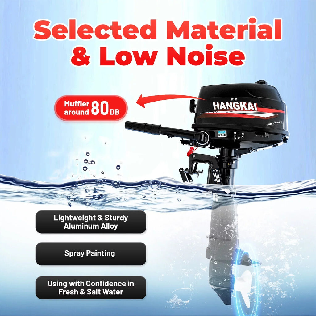 System 2-Stroke Motor Outboard CNCEST 6 Motor Boat Cooling Water Engine Hp Fishing Inflatable