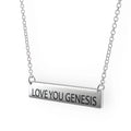 Love Pendant Sterling Bar Necklace You Genesis Women's Sliver