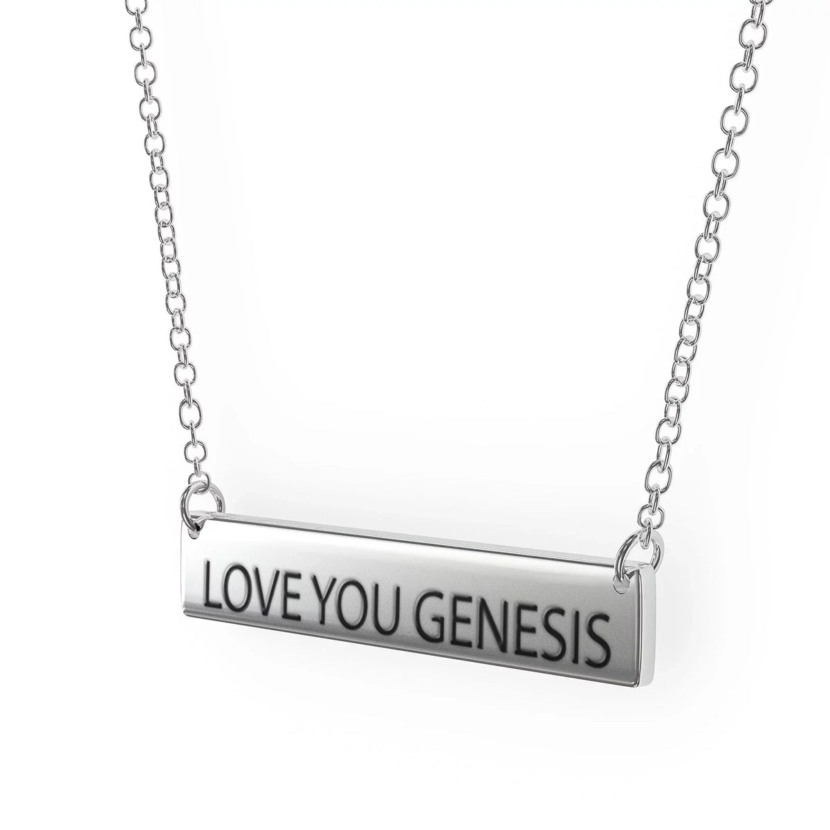 Love Pendant Sterling Bar Necklace You Genesis Women's Sliver