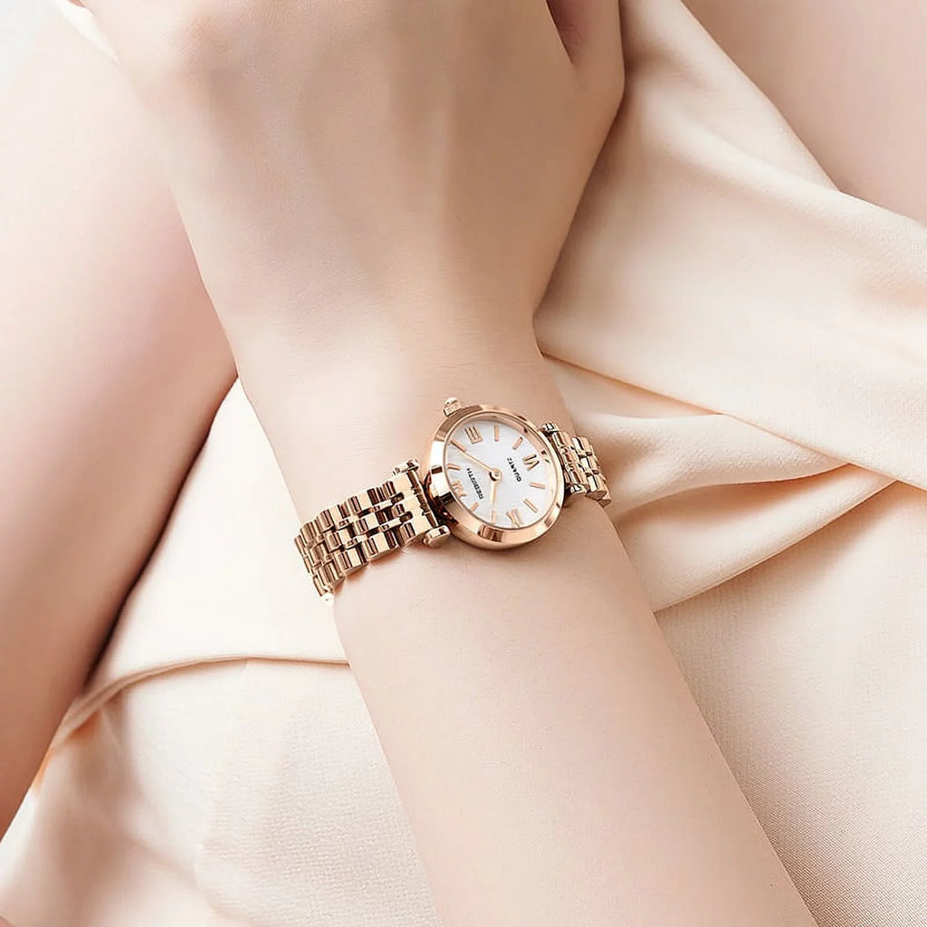 Desgin Steel Female Watches Wrist Watch Stainless 2022 Rose Fashion Watch Stylish for Creative Ladies Gold reloj Women Quartz