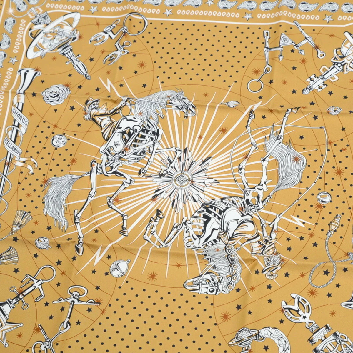 Carre Silk CHORUS 55 Bandana 100% New) (Like Pre-Owned STELLARUM Hermes