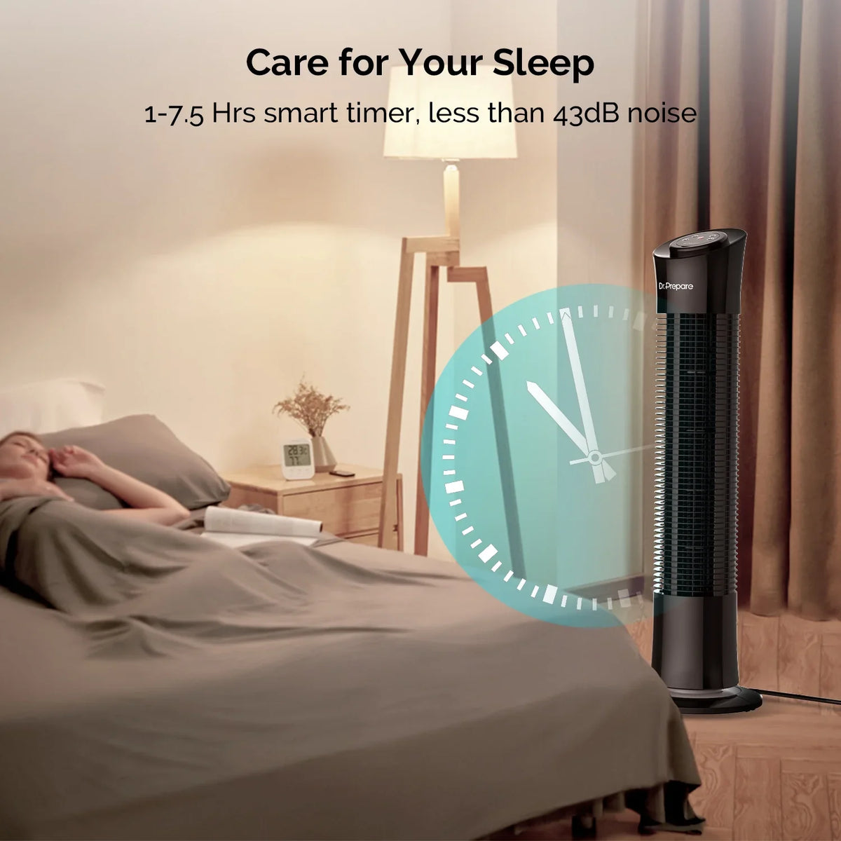 Fans Tower Fan，Portable 30’’ Oscillation Timer Dr. for Speeds/7.5h Home/Office Prepare Floor Stand w/Remote/3