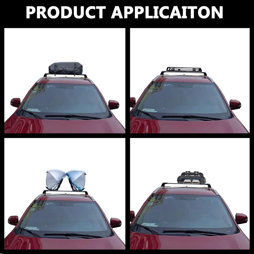 Subar-u Cargo Premier Rack Crossbars – Box Black Fit Rooftop Board, Luggage, for Bars Cross for Carrier Outback Chrome Bike Ski ROKIOTOEX Touring 2015-2019 SO14T Roof Lush Side Rails,