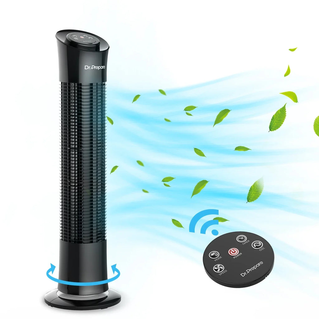 Fans Tower Fan，Portable 30’’ Oscillation Timer Dr. for Speeds/7.5h Home/Office Prepare Floor Stand w/Remote/3