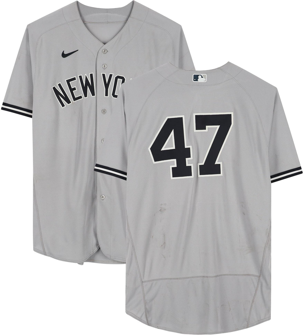 Gray Fanatics Montas Los - vs. Jersey Certified Angeles 2022 Angels on York Game-Used August #47 29, New Yankees Frankie Authentic