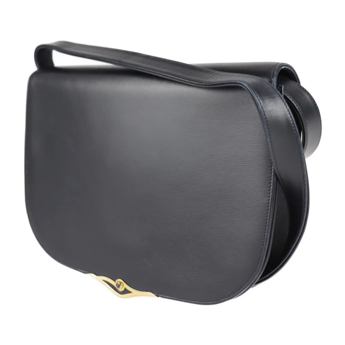 line dark sapphire bag Pre-Owned leather calf (Good) Cartier 2WAY navy clutch CARTIER shoulder