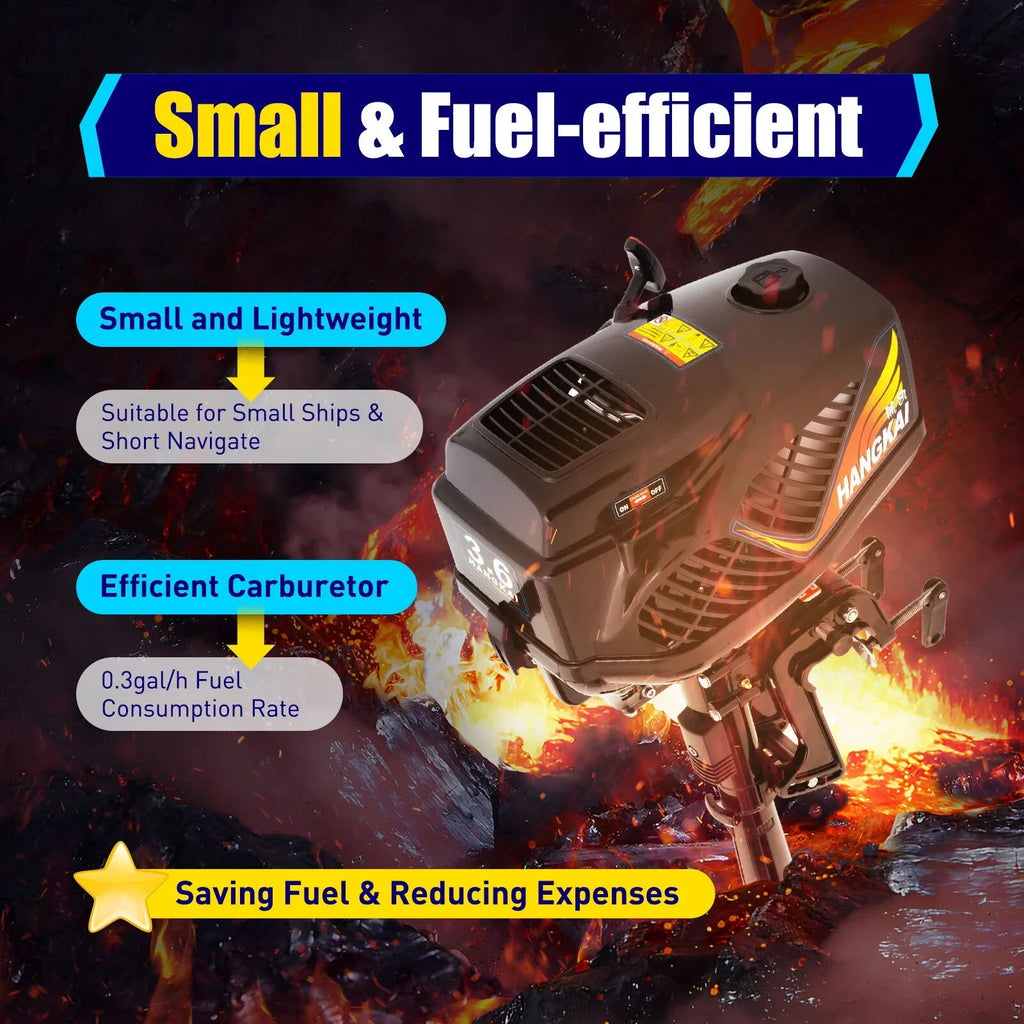 Engine Boat Motor Aquaculture Fishing Stroke Boat Outdoor 3.6HP Adventure Motor,Trolling WUZSTAR Outboard 2 for