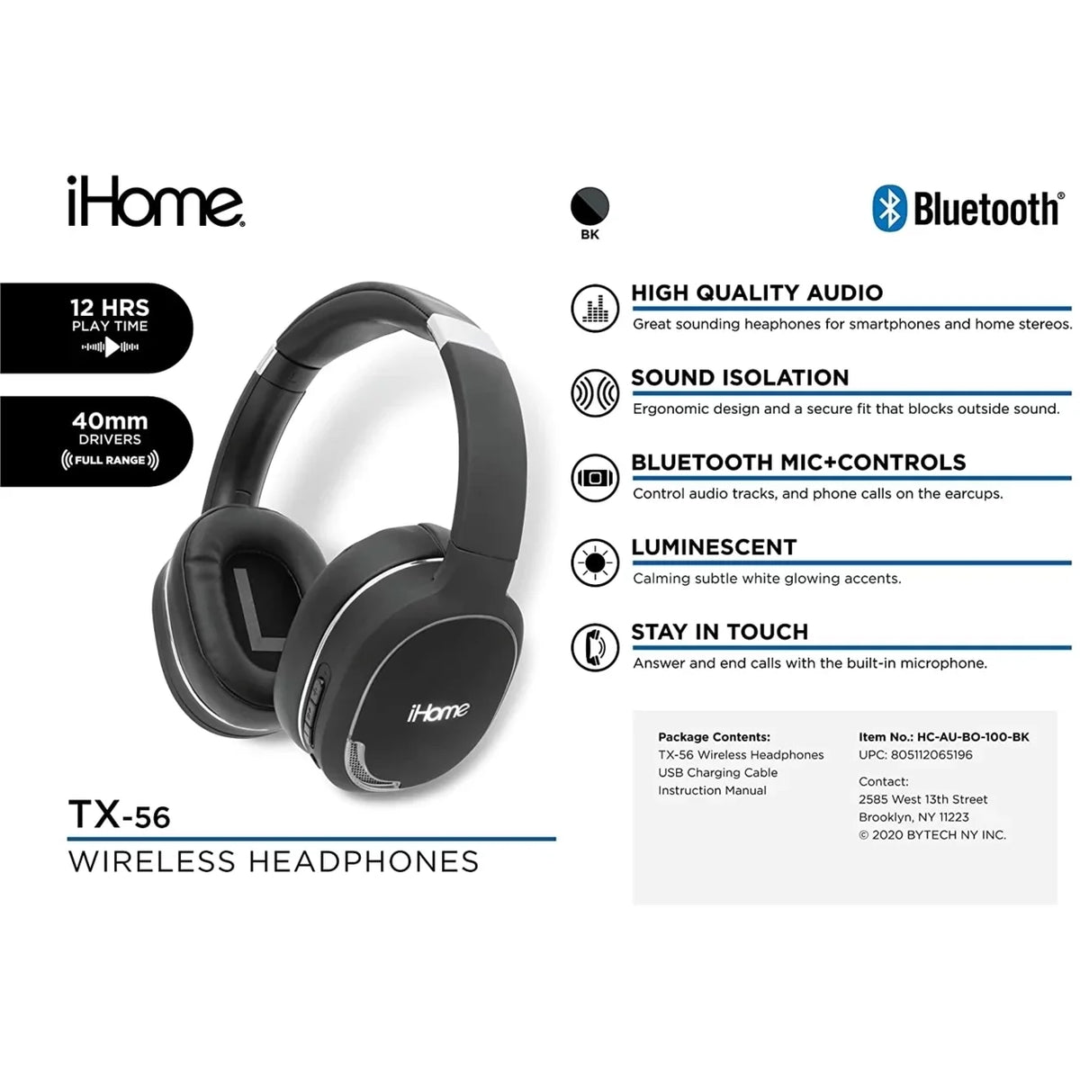 Over-Ear TX-56 Headphones Bluetooth Earphones True Premium (BO-100) Wireless Finish with Matted