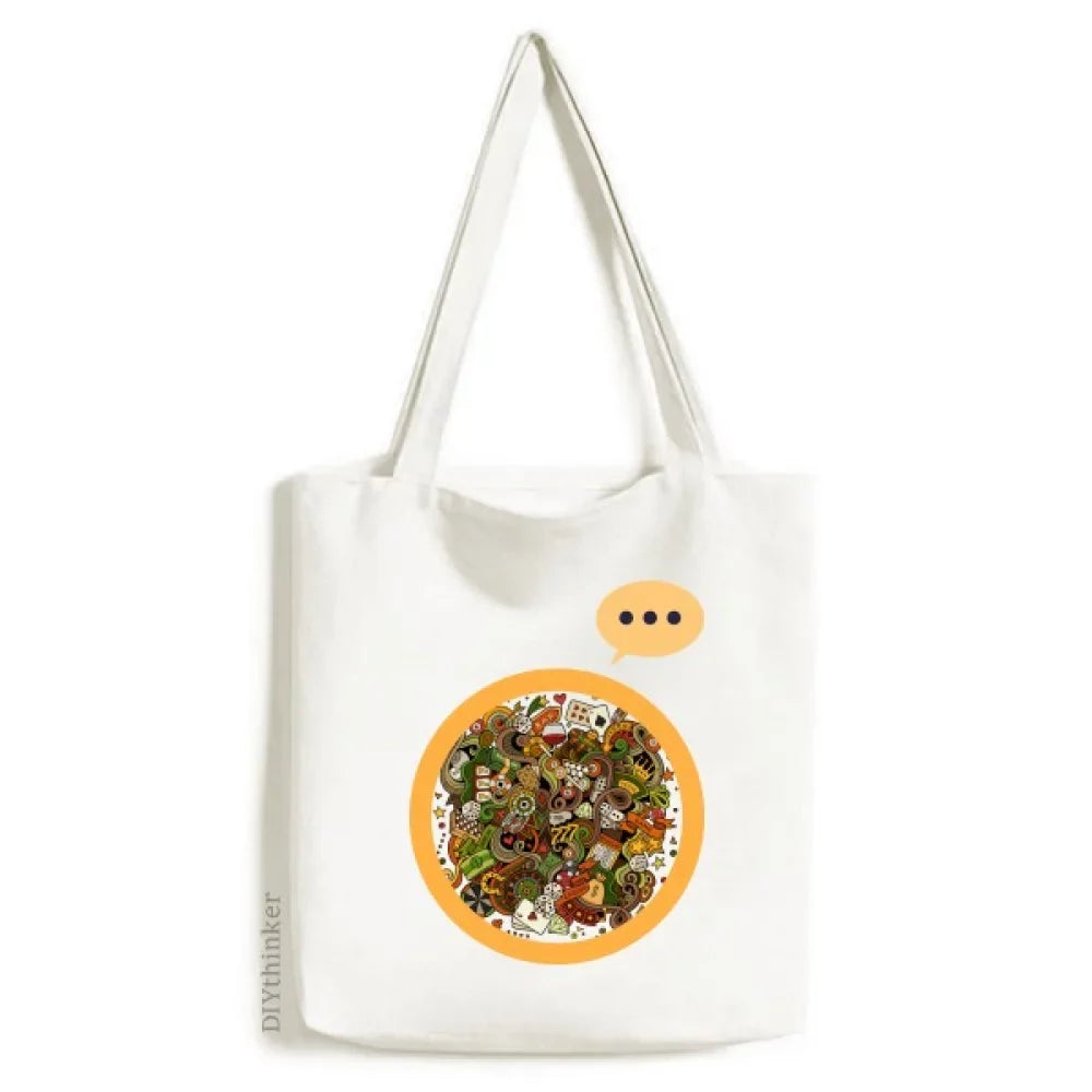 Sack Casino Tote Jackpot Shoulder Card Bag Illustration Canvas Poker Chips Expression Bar