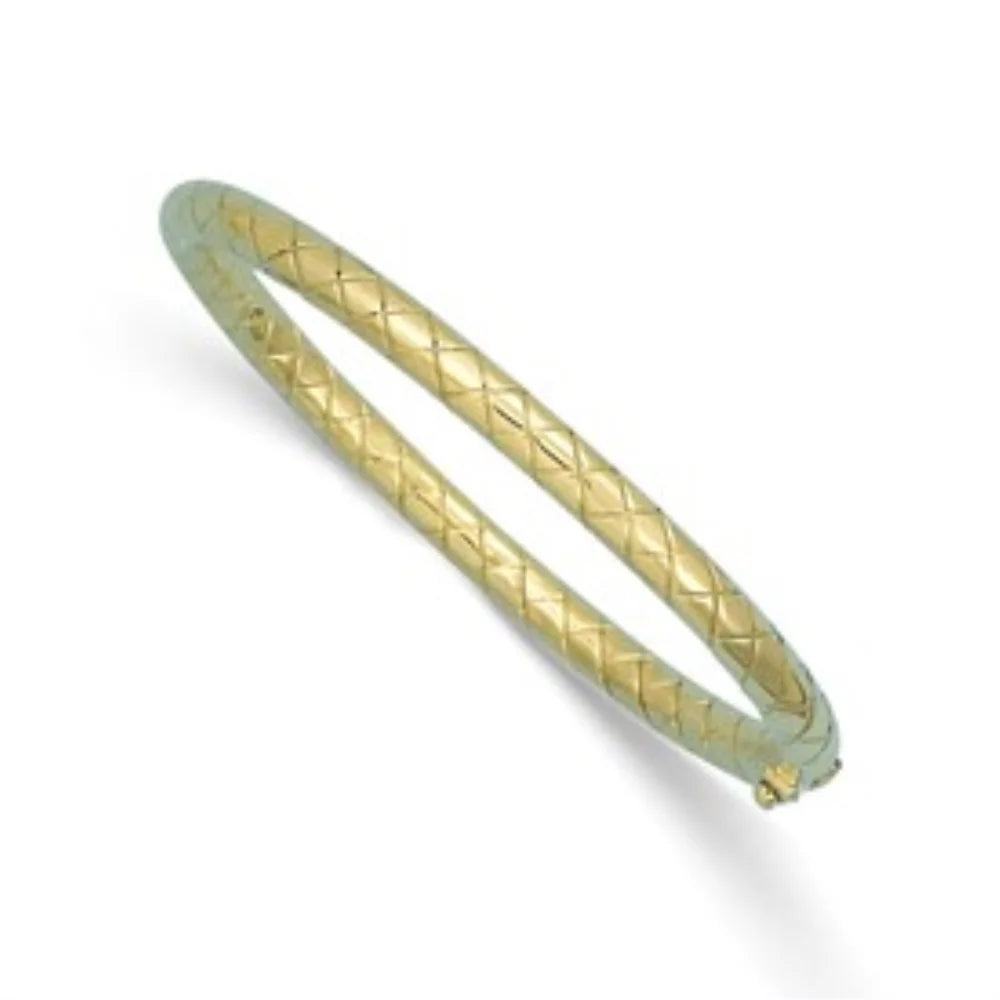 Bangle Grooved for Gold 5mm Auriga and 14k Yellow Men Polished Hinged