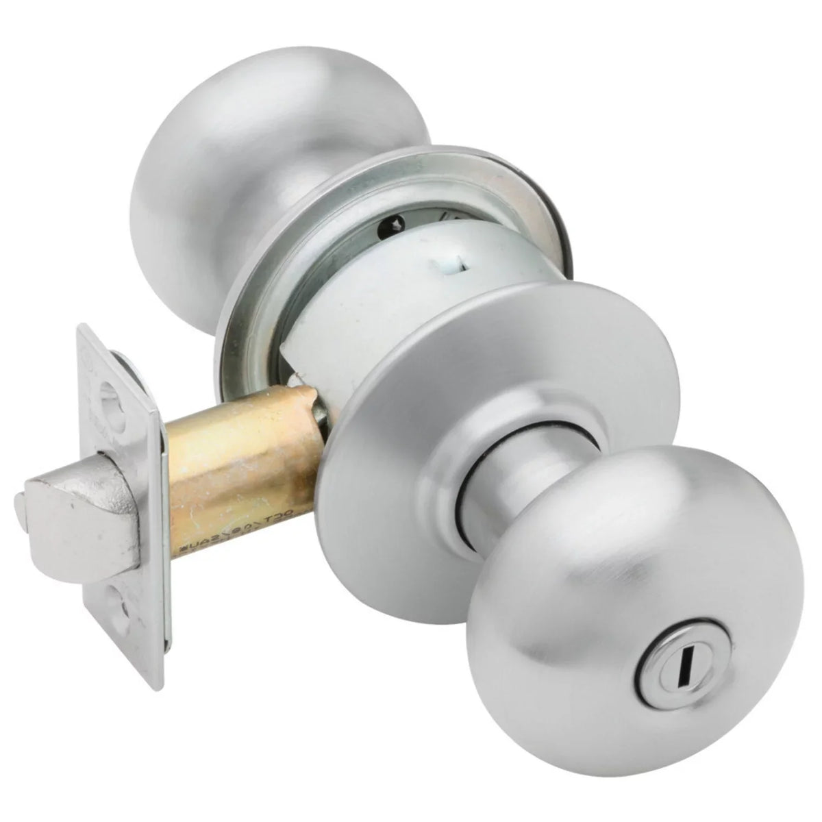 Lock Privacy Plymouth Schlage Satin Knob A40S Chrome Grade Non-handed 626 Finish PLY Non-Keyed 2 Cylindrical