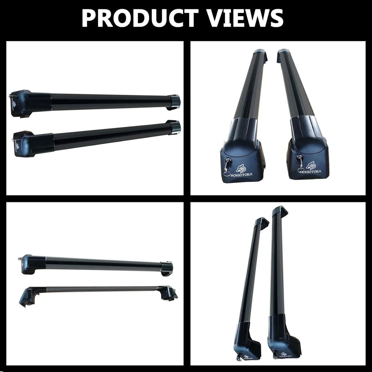 Subar-u Cargo Premier Rack Crossbars – Box Black Fit Rooftop Board, Luggage, for Bars Cross for Carrier Outback Chrome Bike Ski ROKIOTOEX Touring 2015-2019 SO14T Roof Lush Side Rails,