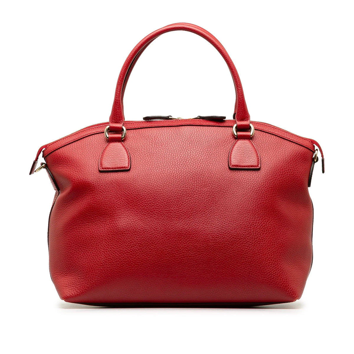 Leather Red Unisex Satchel Charm GG (Good) Calf Authenticated Dome Gucci Pre-Owned Convertible