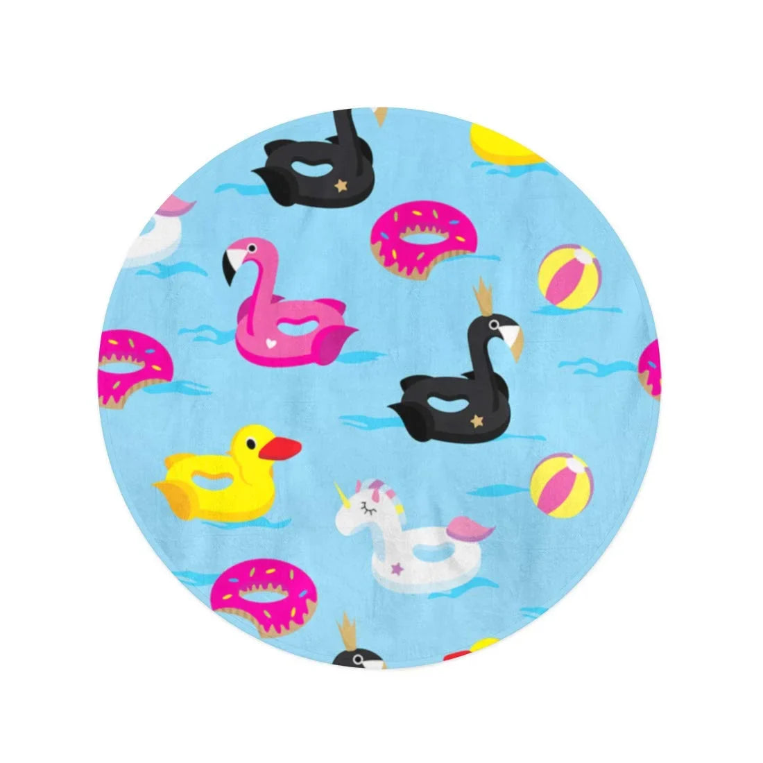 in Round KDAGR Travel Beach Floats Blanket Colorful inch Circular Throw Mat Inflatable Beach Circle Pattern Water 60 Towels Towel Duck The Tapestry Blue