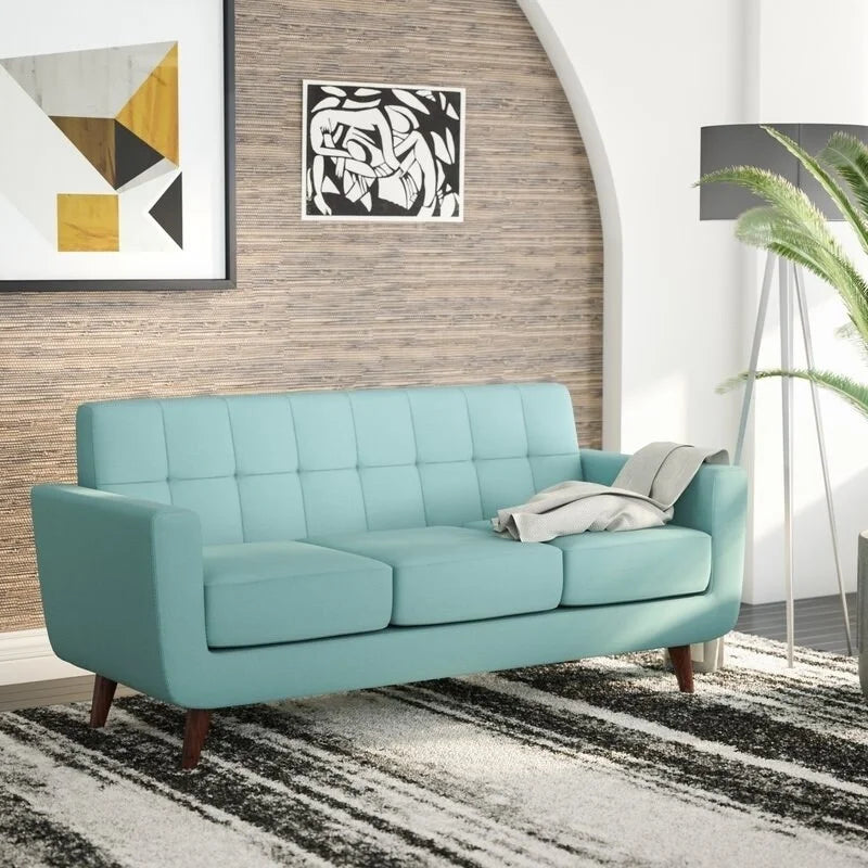 Sofa Payne'S Pride Grey Furniture Grace Upholstered Mid-century U.S. Tufted Furniture Rainbeau Pride Linen US