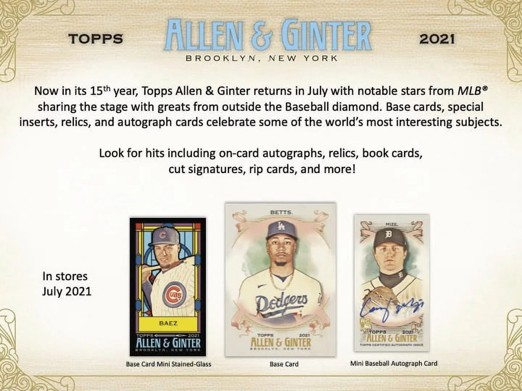 Allen and Topps Box Retail Ginter Display 2021