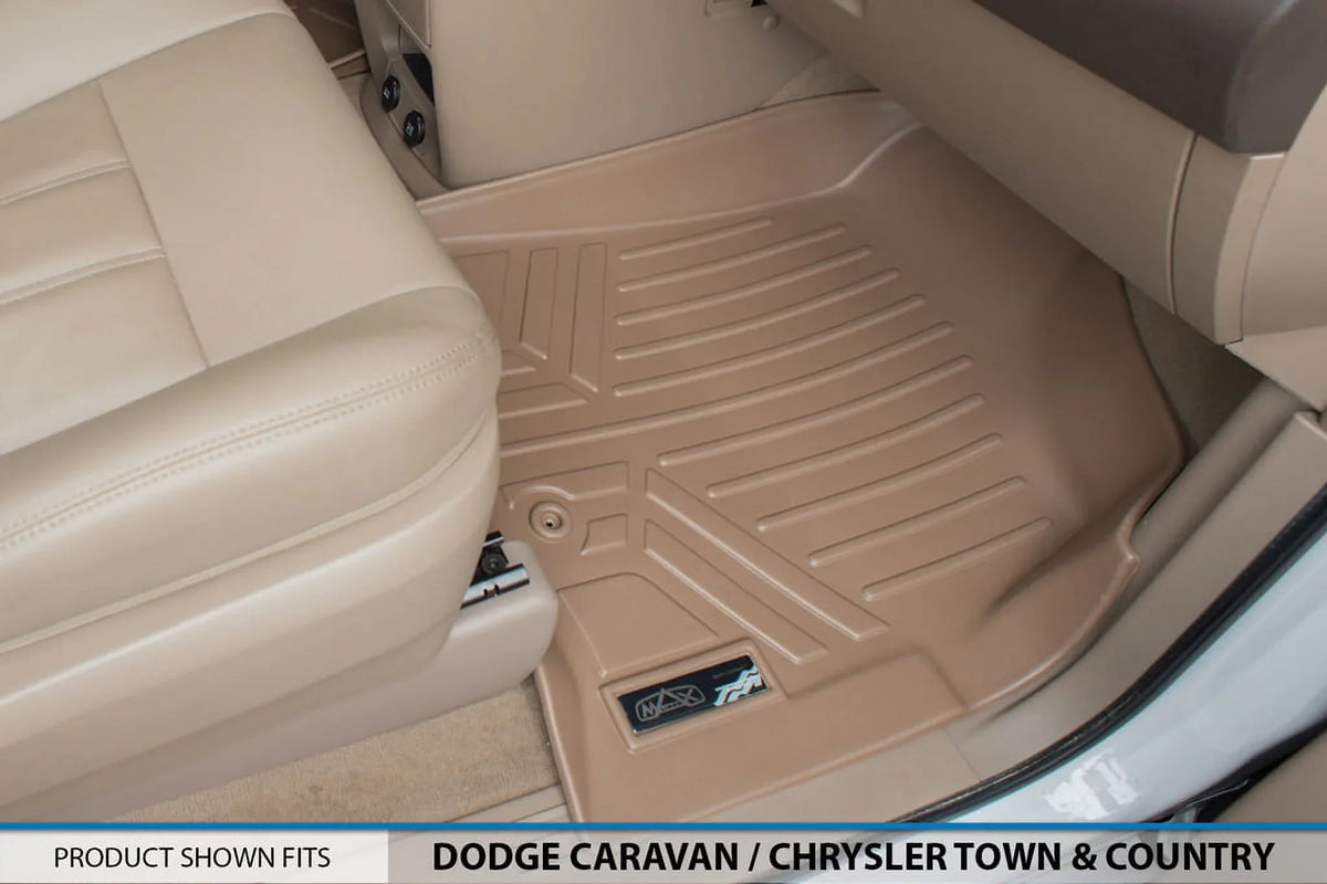 Caravan Grand Floor Tan 1st/2nd for Mats Smartliner Rows Liner 2008-2020 Dodge