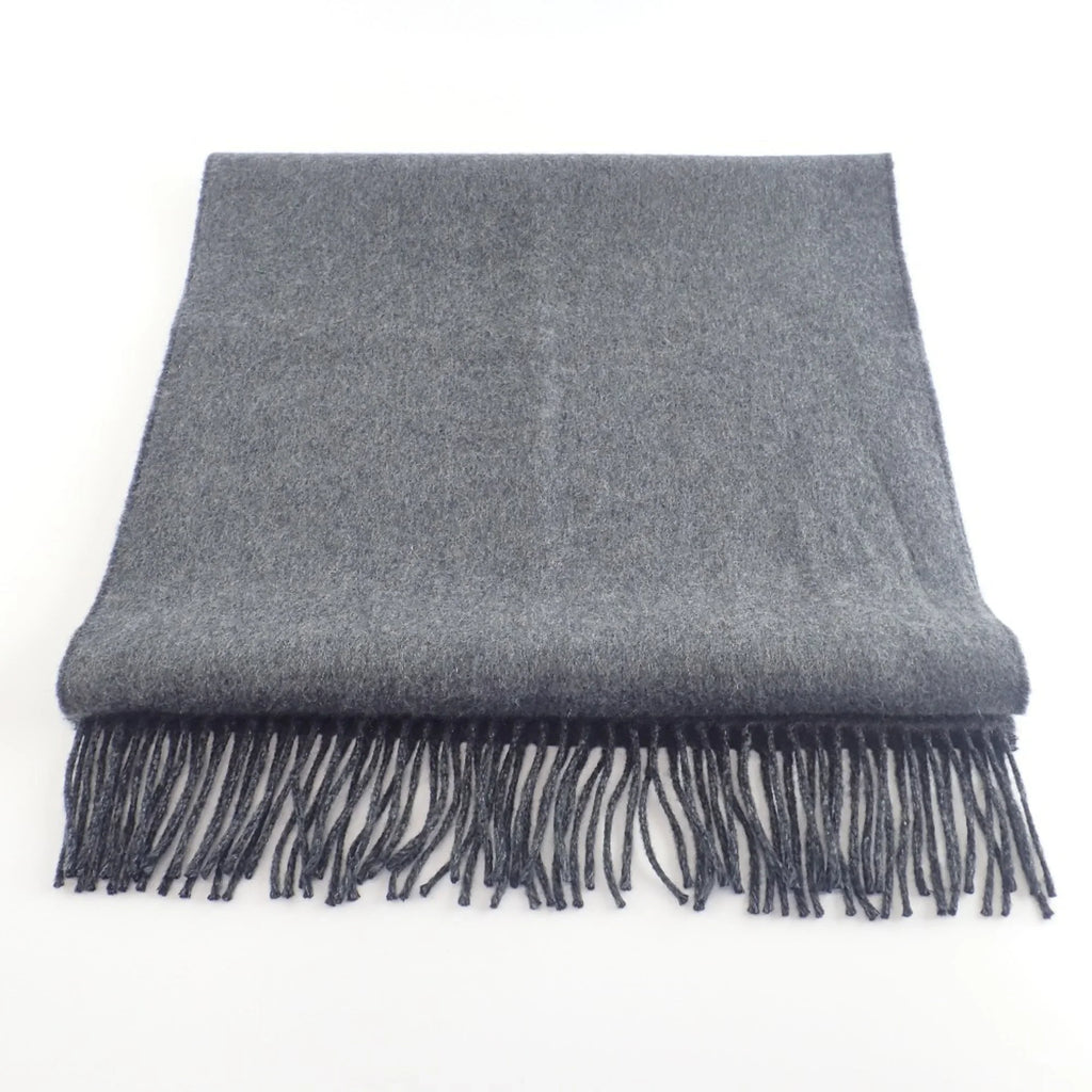 100% Black Scarf HERMES Cashmere Pre-Owned (Good) Grey Embroidered