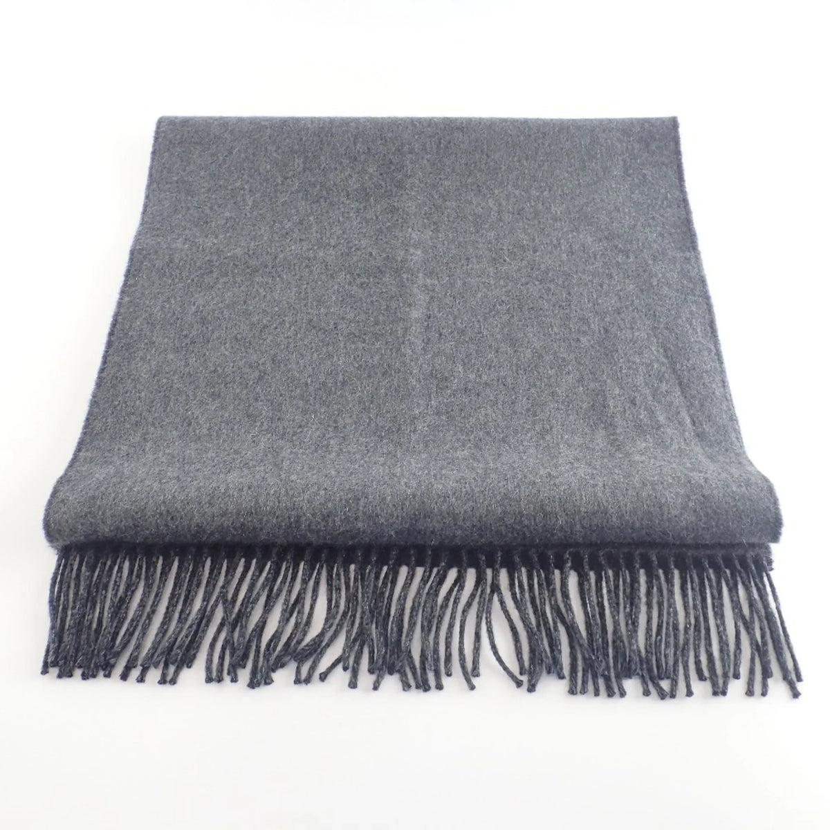 100% Black Scarf HERMES Cashmere Pre-Owned (Good) Grey Embroidered