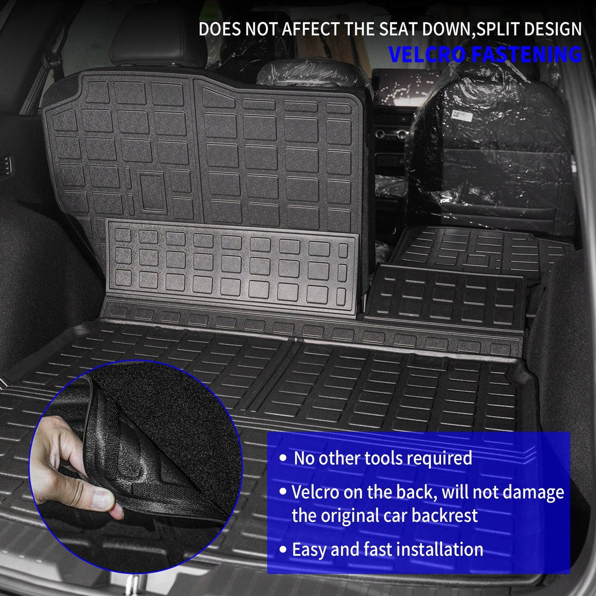 with Accessories 2024 CRV Liner Mat Trunk Honda Seat 2023 Trunk Cover Compatible Deck, CR-V Cargo Mat+Backrest Hybrid Mat (Fit Back Mats) Honda Cargo Upper Protector