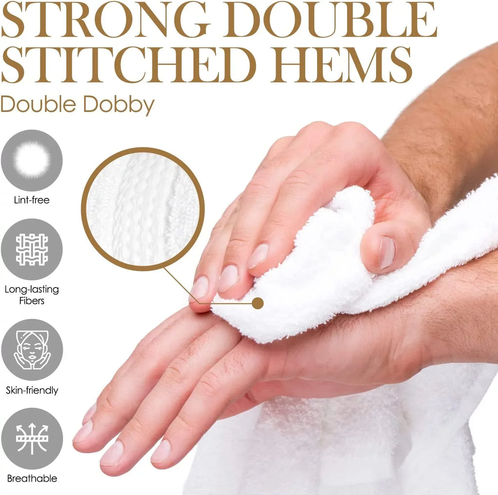 12-Pack White Cotton Elaine Hand & Home, Spa, Premium Towels for Bath Karen Hotel