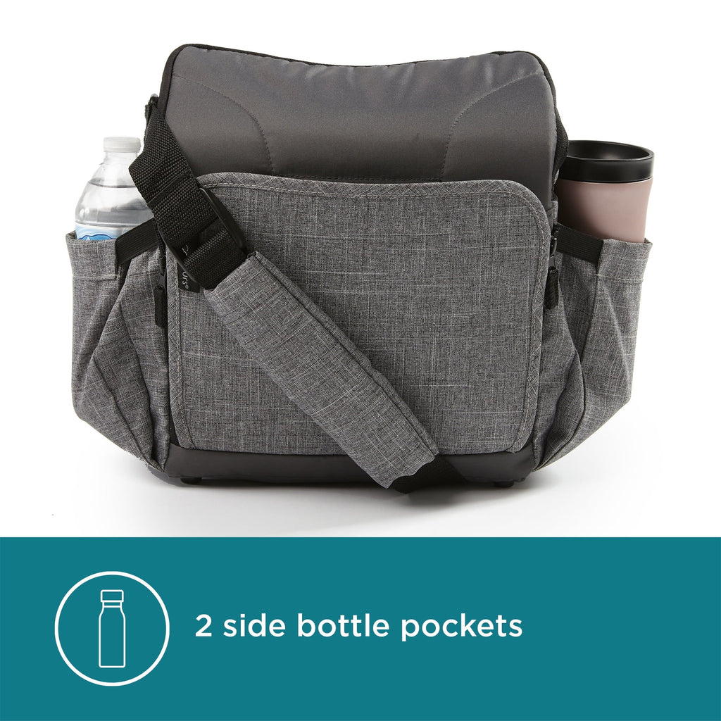 Booster Contours Portable Seat Bag, Gray Diaper Explore Backpack 2-in-1 and