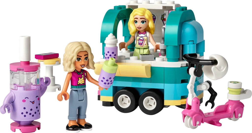 41733, Plus with LEGO Friends Shop Boys for Pretend Vehicle Fun Tea Ages Mini-Dolls Set Mobile Bubble Toy Play Girls 6 and and Scooter