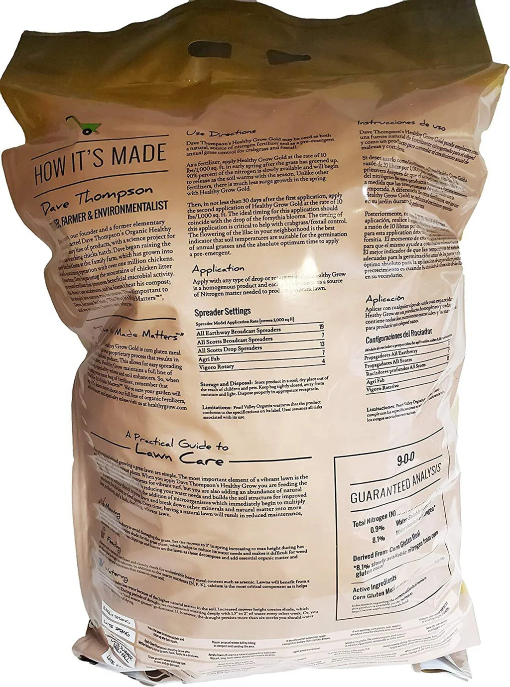 9-0-0, Weed Gluten Preventer Turf Plus Grow Food, Gold Healthy Corn 30-Pounds