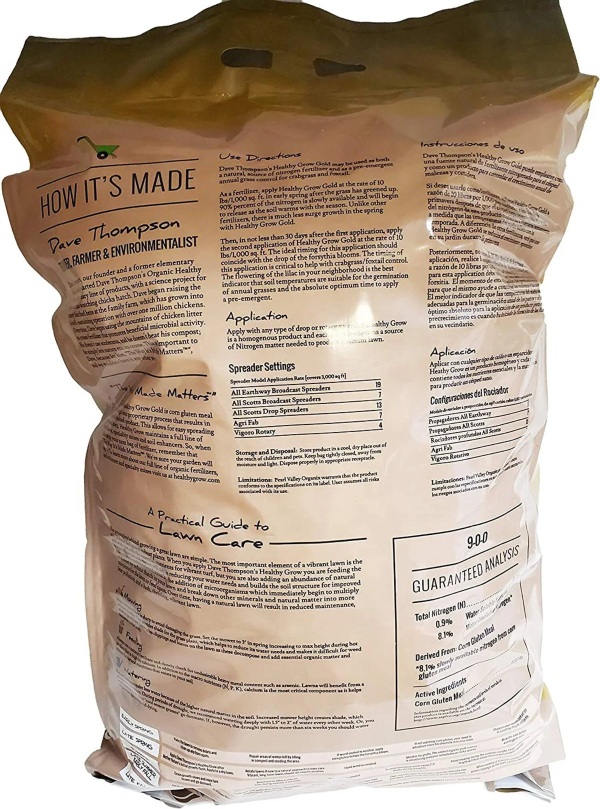 9-0-0, Weed Gluten Preventer Turf Plus Grow Food, Gold Healthy Corn 30-Pounds