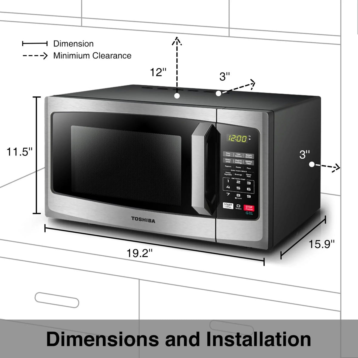 ML2-EM25PAESS 0.9 Steel Ft. Stainless Microwave, Cu. Toshiba
