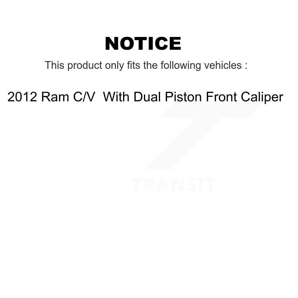 C/V For Rear Front Rotors Ceramic KC8-100707C Pads Disc Kit Auto And Caliper Dual Ram With 2012 Brake Piston Transit