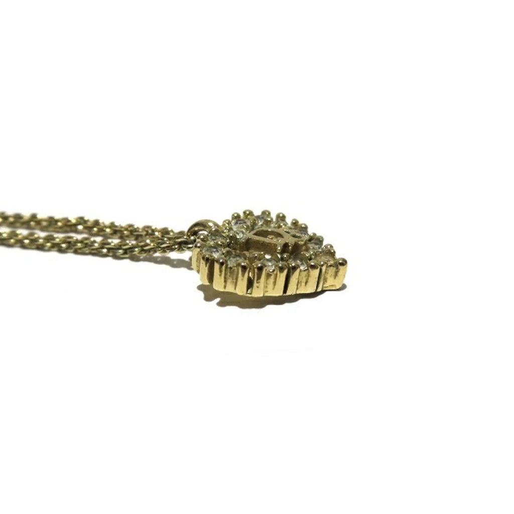 for Women Gold Accessory Christian Motif Necklace Pre-Owned (Good) Heart Dior