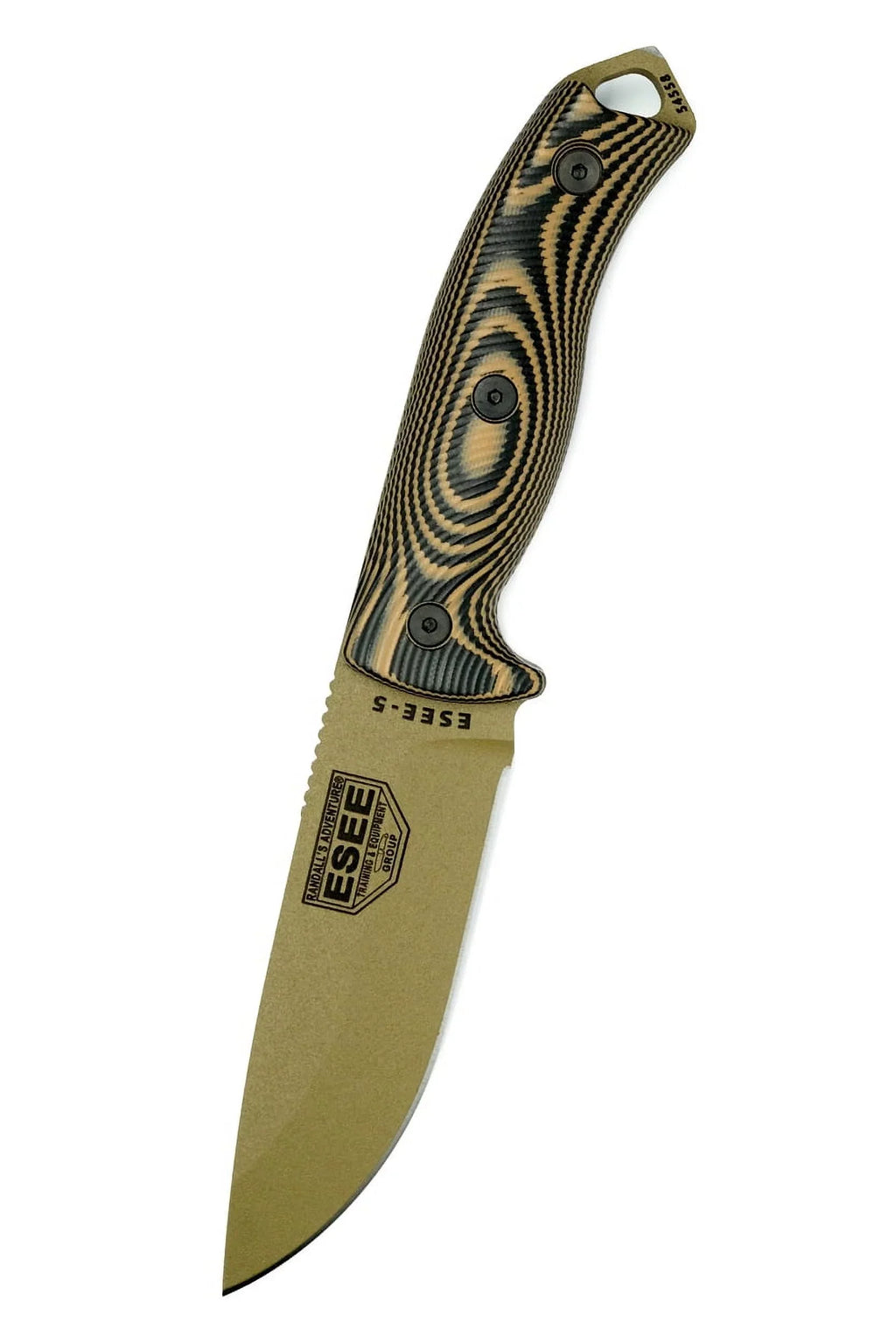 Fixed 5PDE-005 ESEE G10 Steel Knives Carbon Earth Brown/Black 1095 & Blade Dark Knife