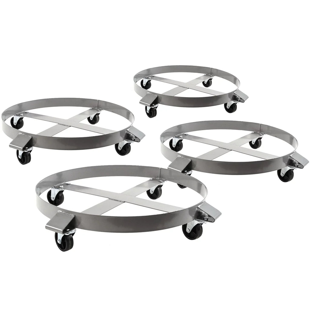 Truck Wheel Heavy Hound Frame Swivel Drum Dollies Casters Hand Pound Dolly Tipping 55 Gallon Auto 1000 Red - 4 Non Duty Steel Capacity