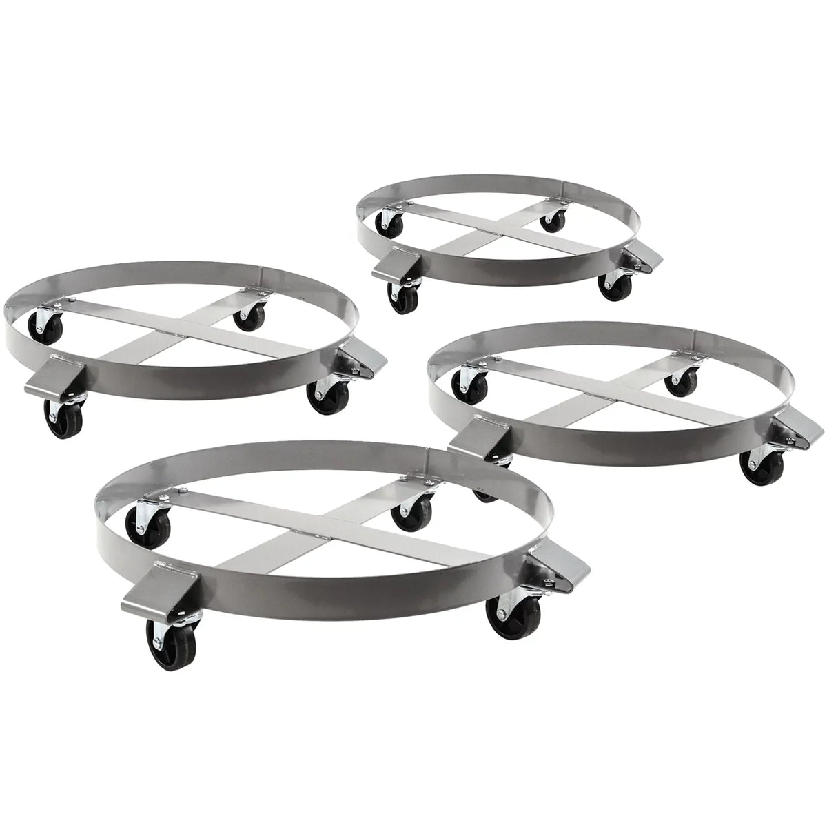 Truck Wheel Heavy Hound Frame Swivel Drum Dollies Casters Hand Pound Dolly Tipping 55 Gallon Auto 1000 Red - 4 Non Duty Steel Capacity