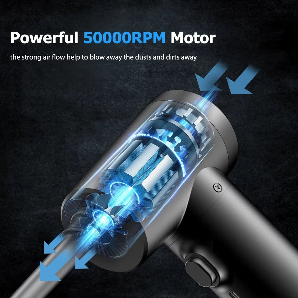 Light, Duster, Fast Air Air LED Portable Electric Cordless with Blower Compressed Computer Air Keyboard 6000mAh Duster Charge for Rechargeable 50000RPM
