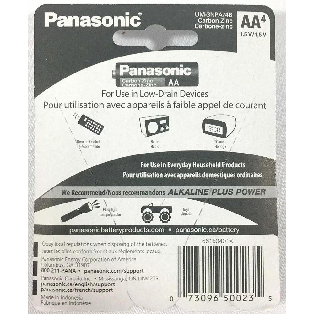 Batteries PCS A Power Duty Panasonic Super AA Double 1.5v Heavy Carbon 48 Battery Zinc