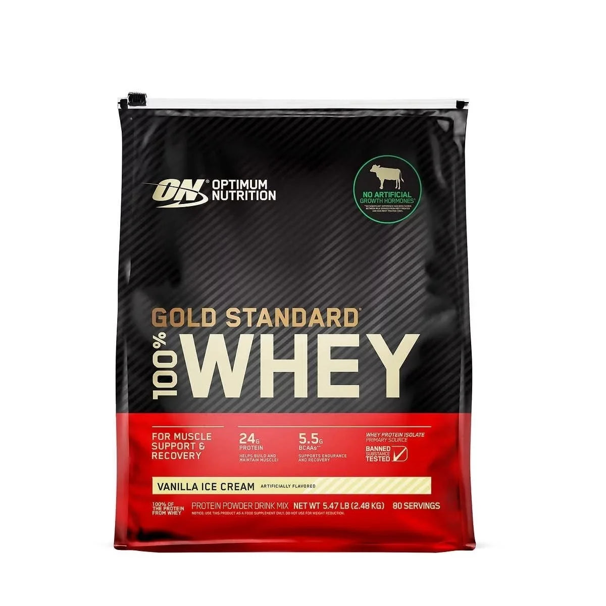 100% Cream Gold Servings Ice Whey 80 Nutrition Protein Standard Optimum Vanilla