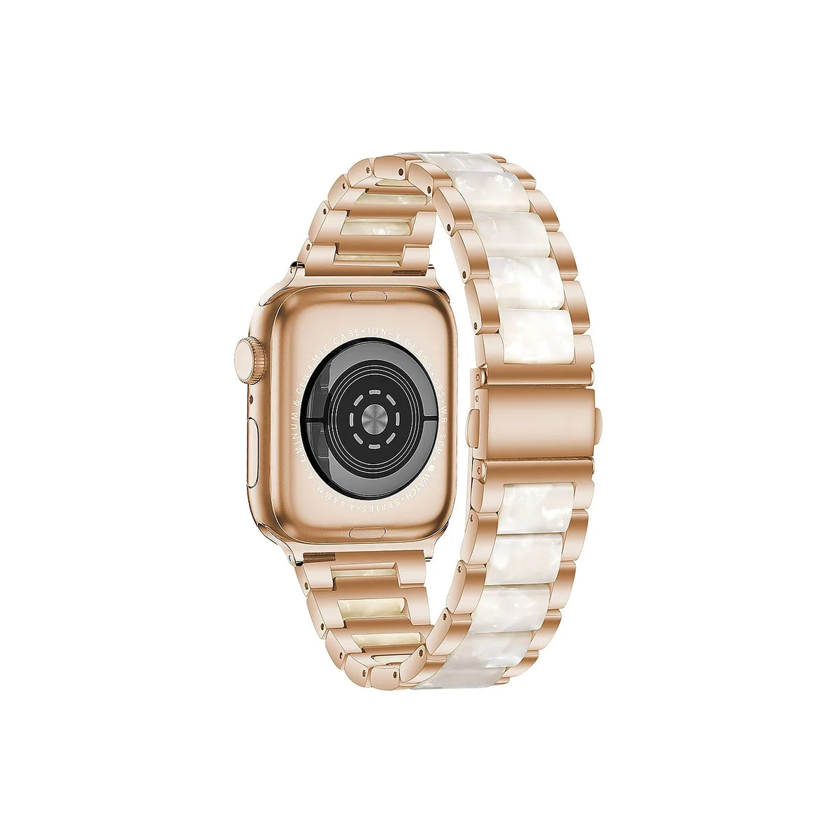 Apple Rose 38/40/41mm Gold/White for Resin & Gadgets Wristband Watch (WX149-RGWT41) Metal Worryfree