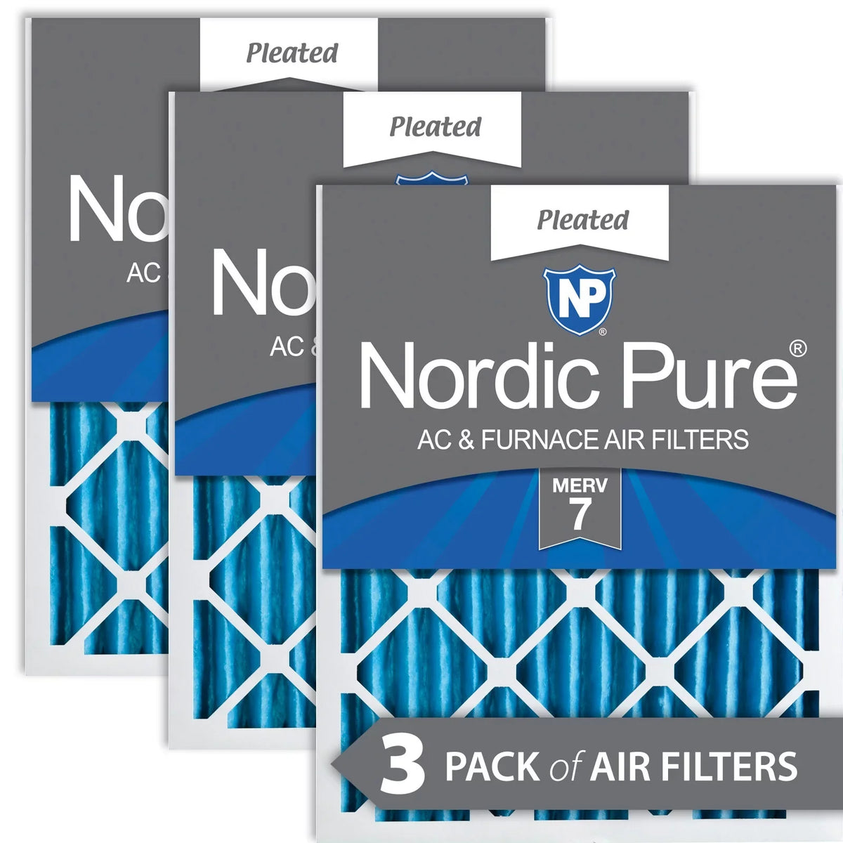 MERV 16x30x2 Filters Pack 7 Pure Pleated 3 Nordic Air