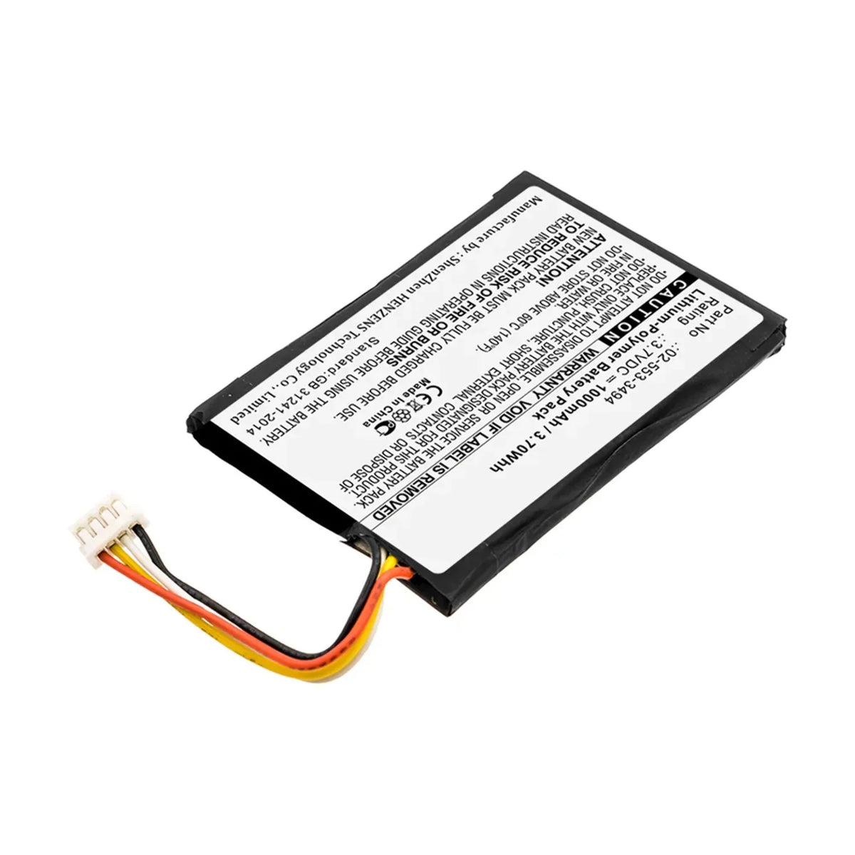 '- Battery Battery - 3.7V, Capacity 1000mAh, Ultra Replacement Speaker High N for Harman/Kardon 02-553-3494 Li-Pol, Batteries BNA-WB-P11683 Accessories