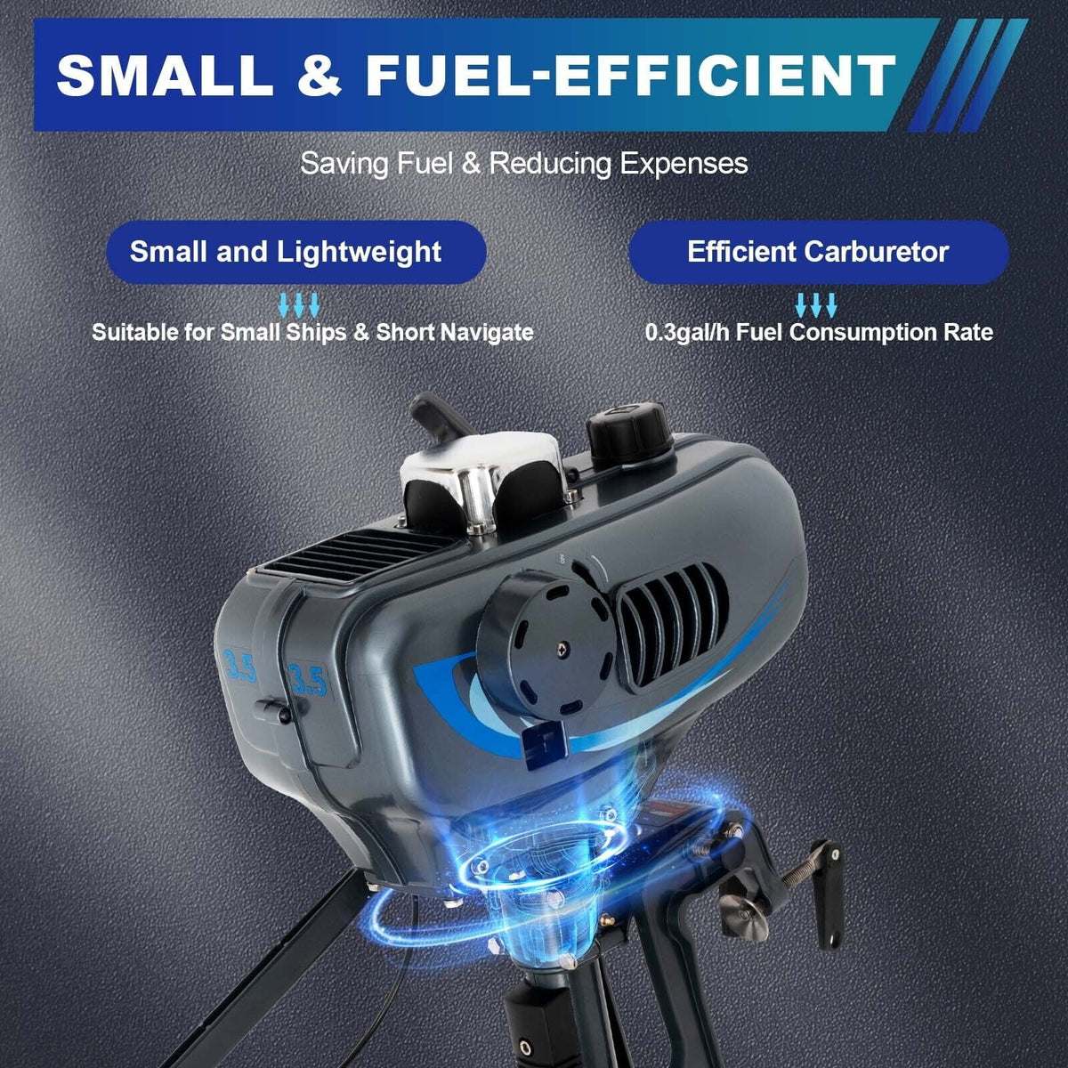 System 2 Heavy Cooling Outboard Stroke Motor Boat Duty 3.5HP Water Engine Engine