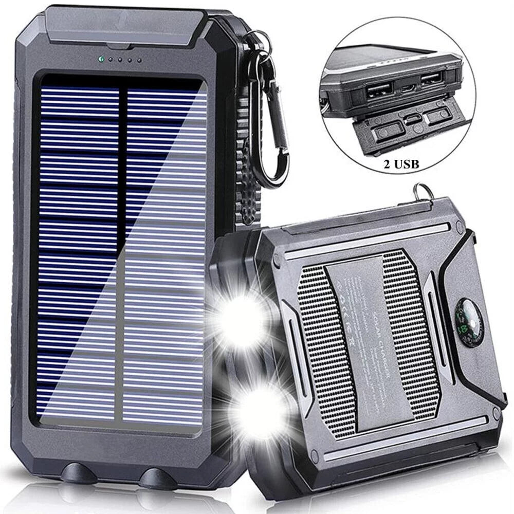 External Phone LED Charger Power Cell Battery Bank Dual USB for Solar 500000mAh