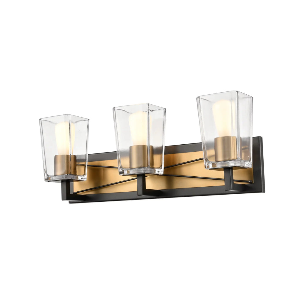 Light 3 Clear and Riverdale Satin Graphite Vanity Glass with Nickel