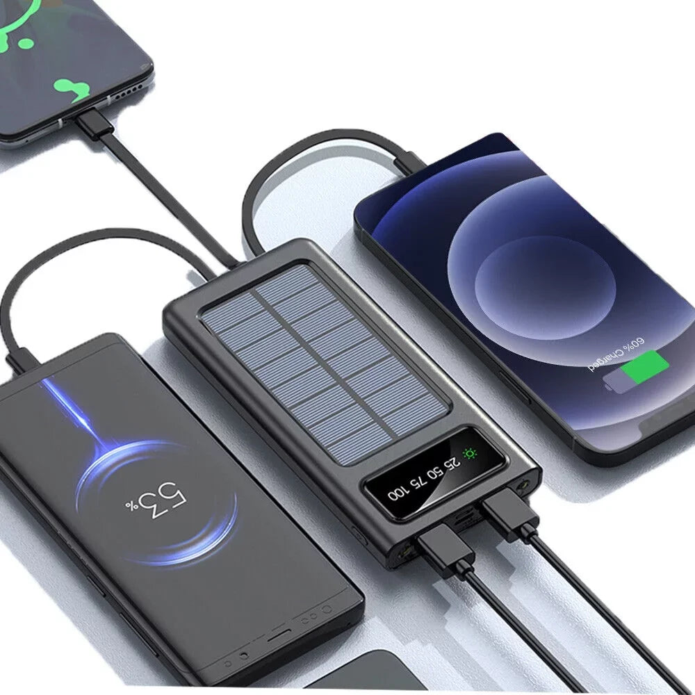 Bank Power Solar External 9000000mAh Battery Portable Charger Waterproof