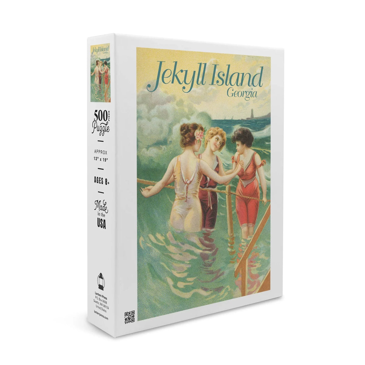 Wading Premium on for Women in in USA) Jekyll (19x27 Georgia, Jigsaw and Beach, Made 500 Piece Family, Vintage Poster Island, inches, Adults Puzzle