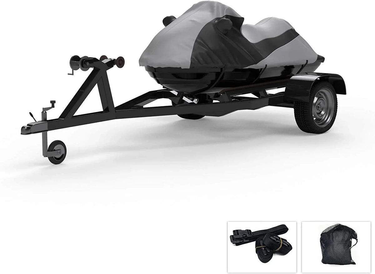 from Ski - Cover & Color 800 Yamaha Custom & Protect - for All Storage XL Fit Jet - Trailer Bag Includes Gray/Black Trailerable 2000-2002 Straps Weather Contour - Weatherproof Sun! Rain